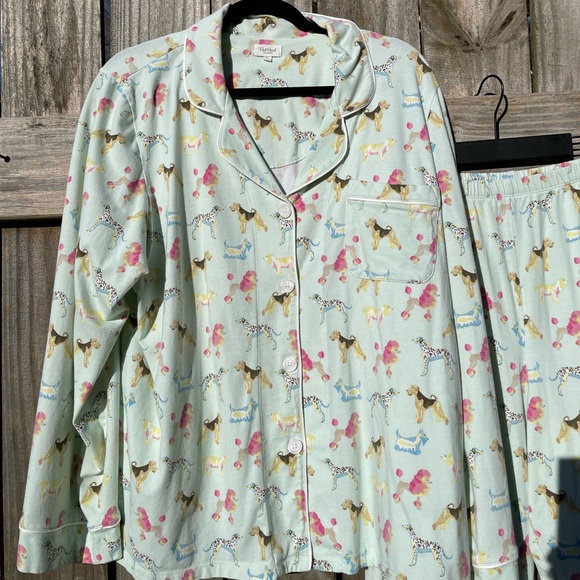 BedHead Mint Dog Print Pajamas Size XL - Picture 3 of 12